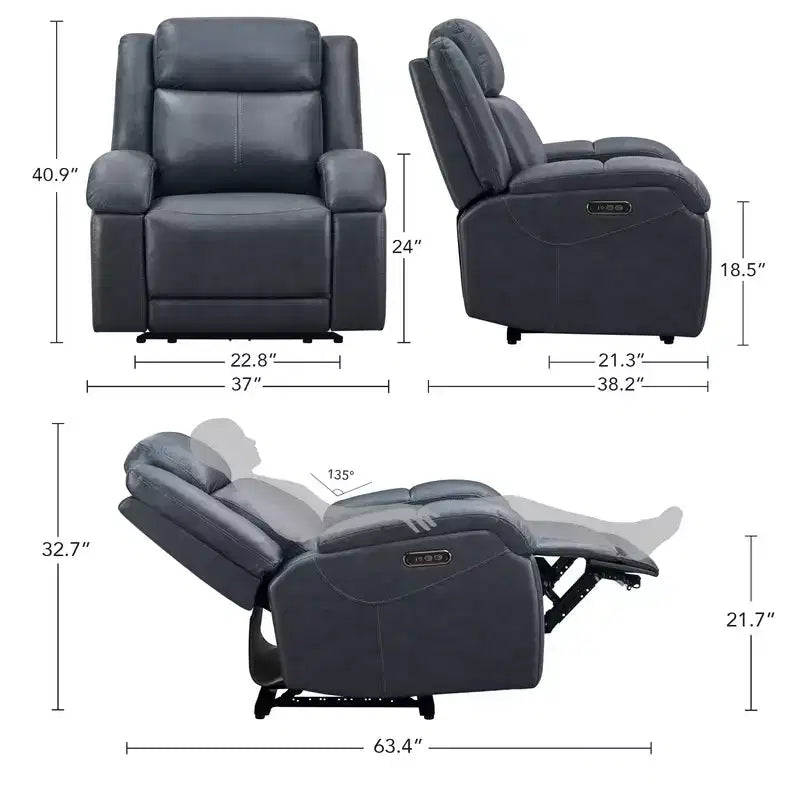 Fauteuil inclinable électrique avec appui-tête électrique et ports de chargement