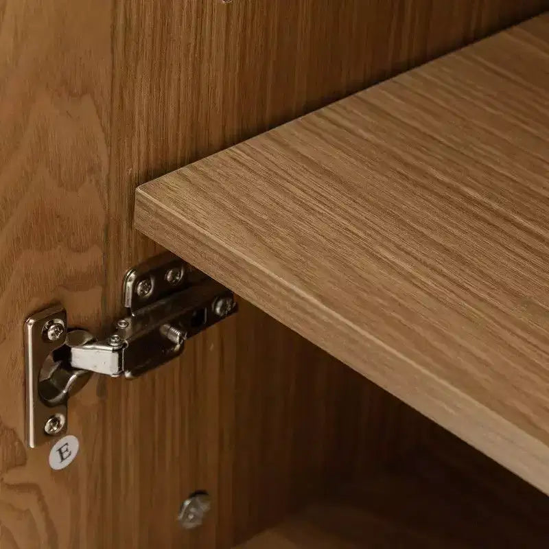 Buffet moderne 4 portes en rotin, 62 l x 31 H po, meuble d'appoint de rangement pour couloir, entrée, salle à manger, naturel