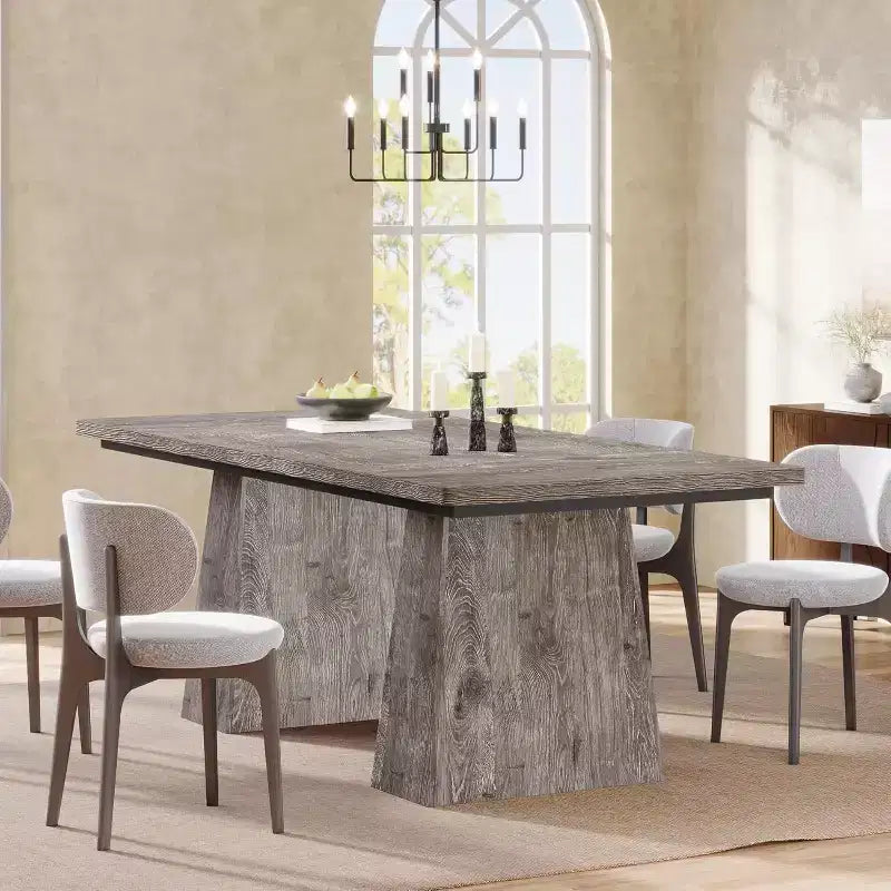 Table de salle à manger pour 4-6 personnes, table de cuisine moderne de 160 cm avec pieds coniques en bois robustes, pour salle à manger, cuisine, salon