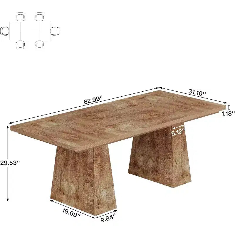 Table de salle à manger pour 4-6 personnes, table de cuisine moderne de 160 cm avec pieds coniques en bois robustes, pour salle à manger, cuisine, salon