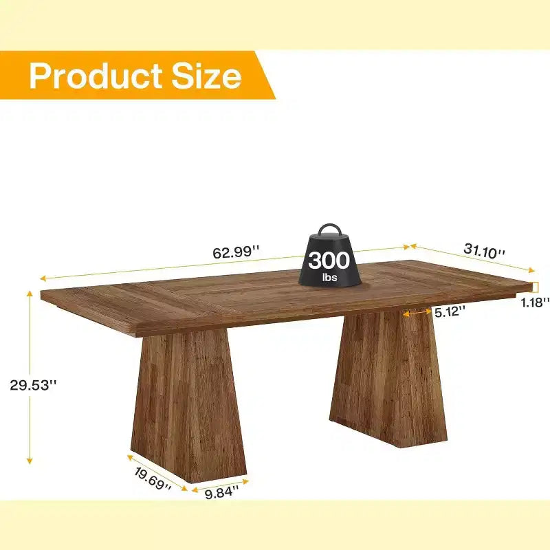 Table de salle à manger pour 4-6 personnes, table de cuisine moderne de 160 cm avec pieds coniques en bois robustes, pour salle à manger, cuisine, salon