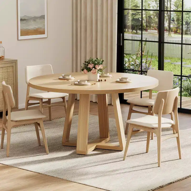 Table à manger ronde pour 4 personnes, table de salle à manger de 120 cm, tables de cuisine circulaires pour salle à manger, cuisine, salon (table uniquement)