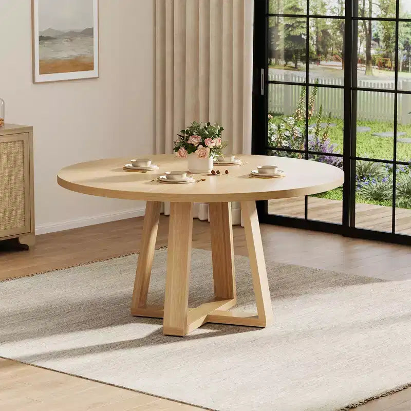 Table à manger ronde pour 4 personnes, table de salle à manger de 120 cm, tables de cuisine circulaires pour salle à manger, cuisine, salon (table uniquement)