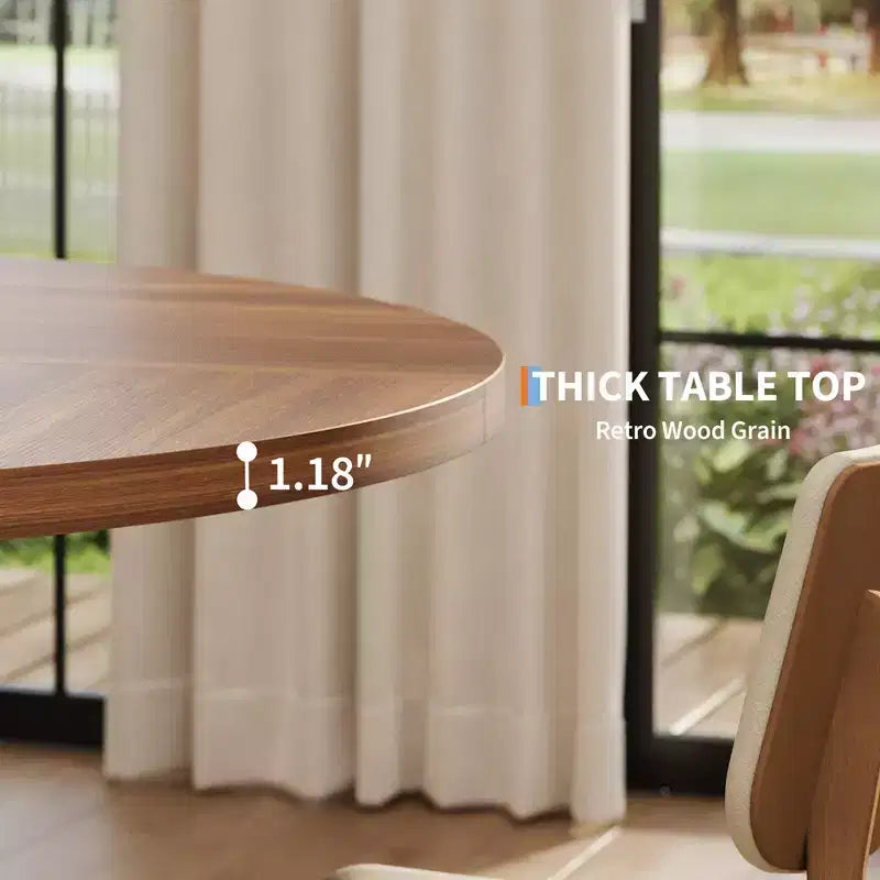 Table à manger ronde pour 4 personnes, table de salle à manger de 120 cm, tables de cuisine circulaires pour salle à manger, cuisine, salon (table uniquement)