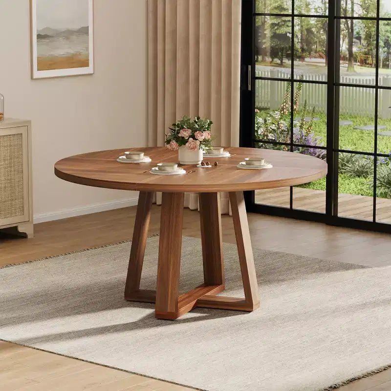 Table à manger ronde pour 4 personnes, table de salle à manger de 120 cm, tables de cuisine circulaires pour salle à manger, cuisine, salon (table uniquement)