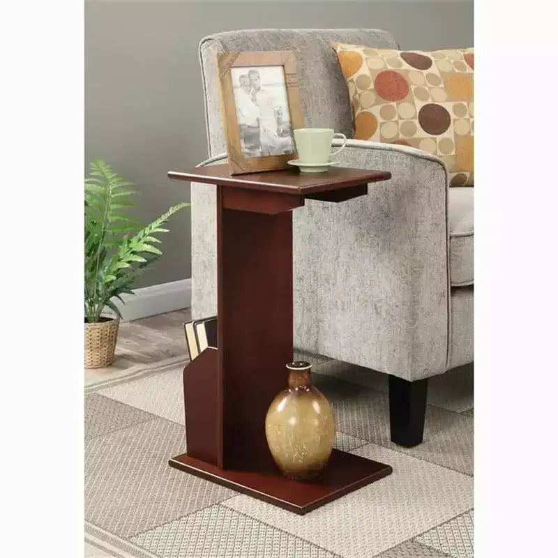Table d'appoint ronde à fuseau avec finition noir brillant, parfaite pour les clés, les boissons, les petits accessoires et facile à monter.