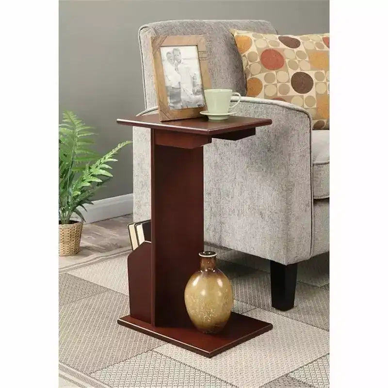Table d'appoint ronde à fuseau avec finition noir brillant, parfaite pour les clés, les boissons, les petits accessoires et facile à monter.
