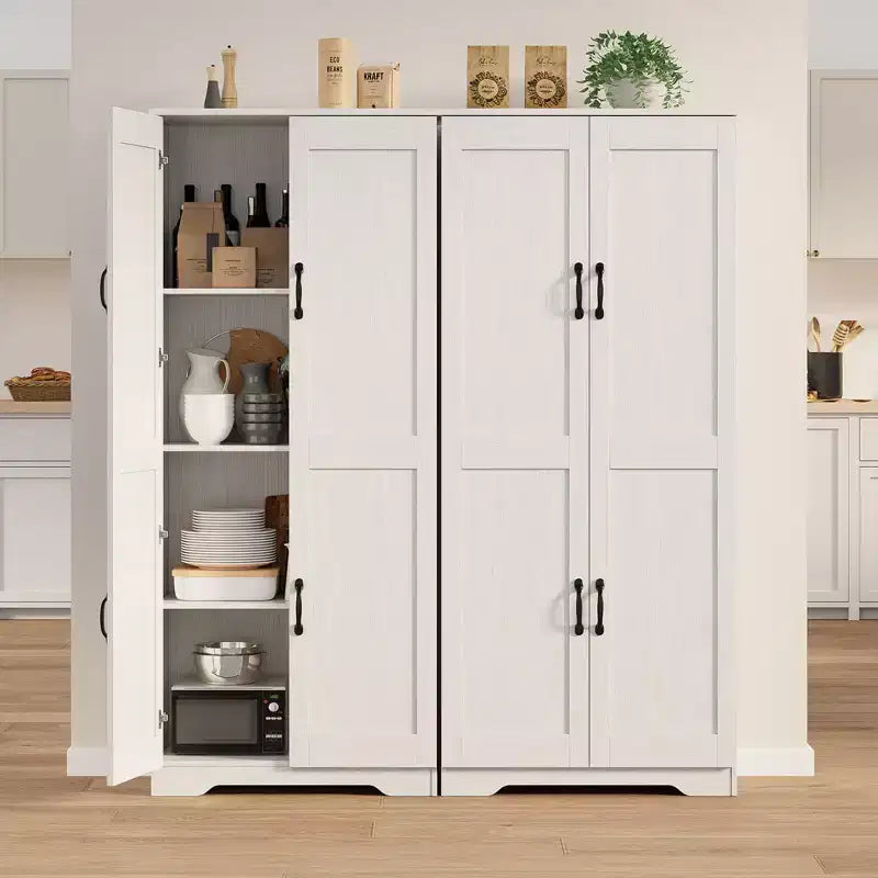 Armoire de rangement de style ferme, Meubles de rangement de cuisine, Grande armoire haute sur pied, Organisateurs de garde-manger, Pour salon, chambre à coucher, salle de bain