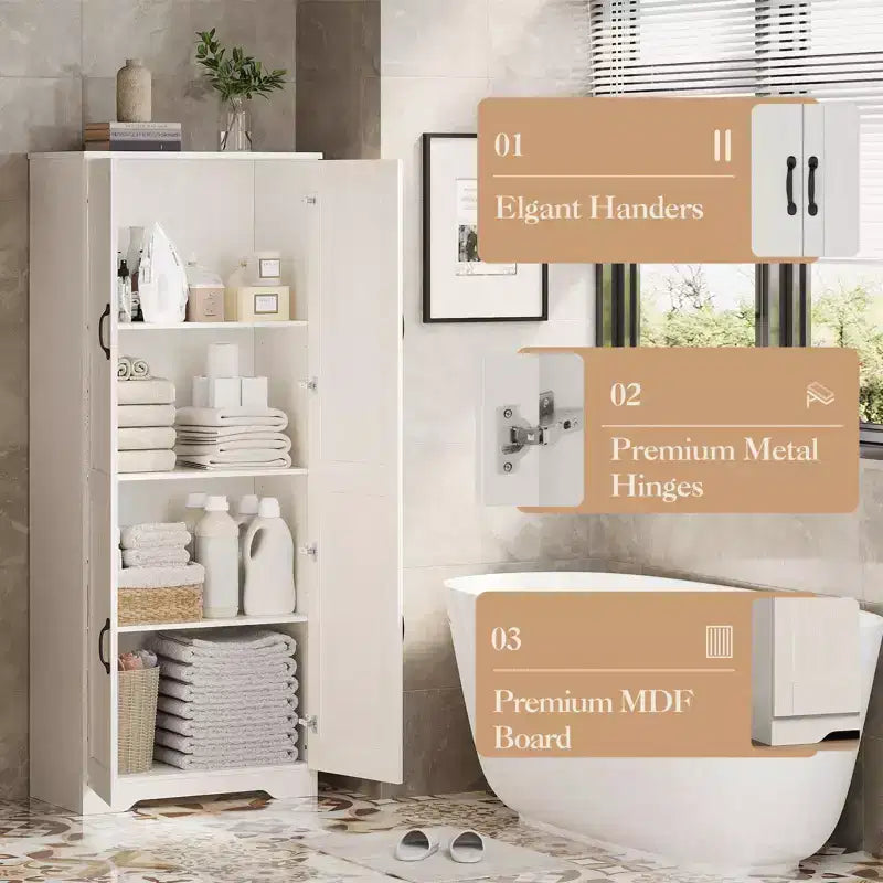 Armoire de rangement de style ferme, Meubles de rangement de cuisine, Grande armoire haute sur pied, Organisateurs de garde-manger, Pour salon, chambre à coucher, salle de bain
