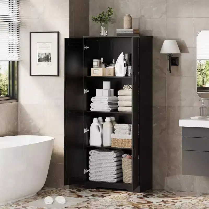 Armoire de rangement de style ferme, Meubles de rangement de cuisine, Grande armoire haute sur pied, Organisateurs de garde-manger, Pour salon, chambre à coucher, salle de bain
