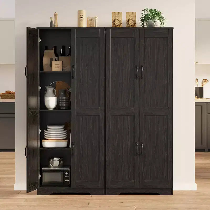 Armoire de rangement de style ferme, Meubles de rangement de cuisine, Grande armoire haute sur pied, Organisateurs de garde-manger, Pour salon, chambre à coucher, salle de bain
