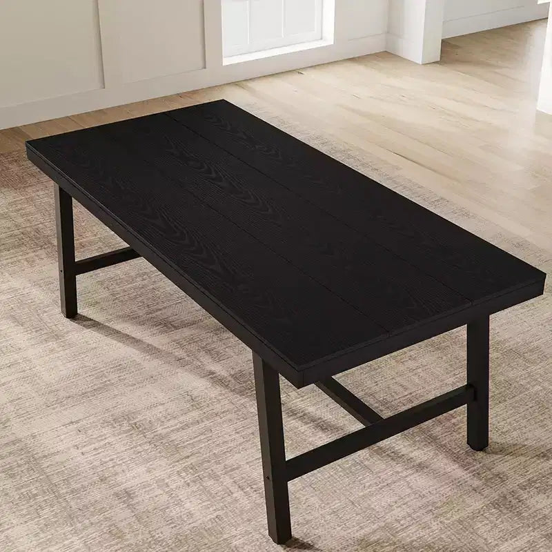 Grande table à manger de 180 cm de long pour 6-8 personnes, table de cuisine en bois avec pieds robustes pour cuisine, salle à manger