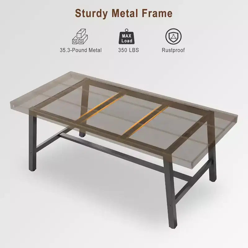 Grande table à manger de 180 cm de long pour 6-8 personnes, table de cuisine en bois avec pieds robustes pour cuisine, salle à manger