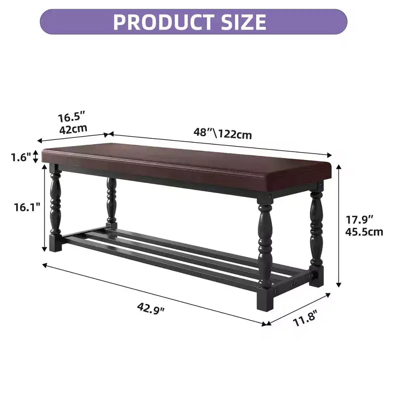 Banc à Chaussures d'Entrée avec Coussin et Rangement pour 5 à 6 Paires de Chaussures