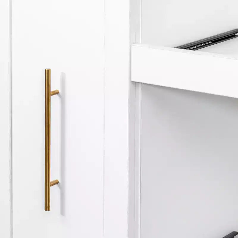 Meuble de garde-manger en bois blanc de 109,98 cm avec système coulissant