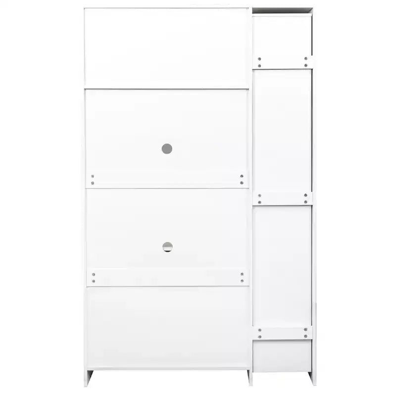 Meuble de garde-manger en bois blanc de 109,98 cm avec système coulissant