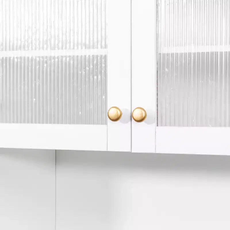Meuble de garde-manger en bois blanc de 109,98 cm avec système coulissant