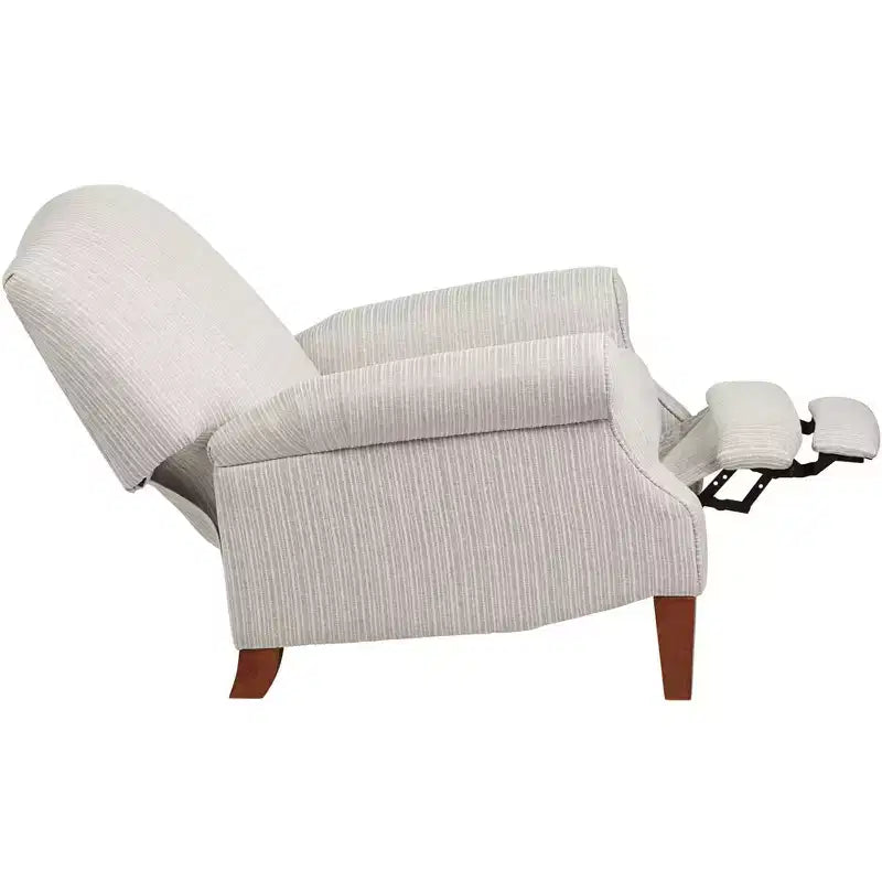 Fauteuil inclinable 3 positions blanc cassé à fines rayures grises