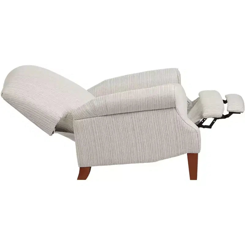 Fauteuil inclinable 3 positions blanc cassé à fines rayures grises