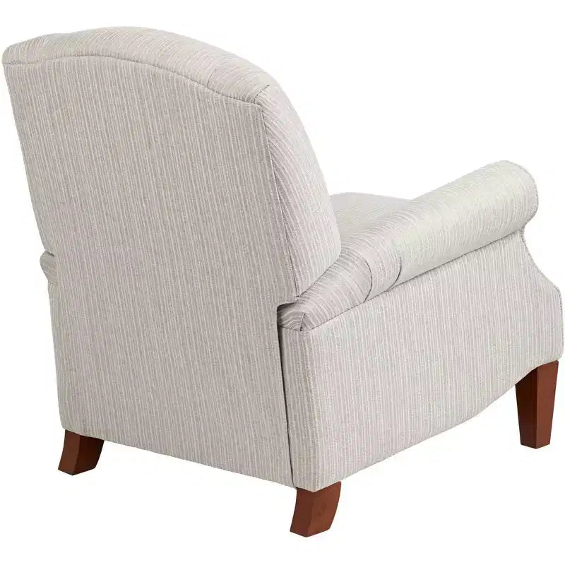 Fauteuil inclinable 3 positions blanc cassé à fines rayures grises