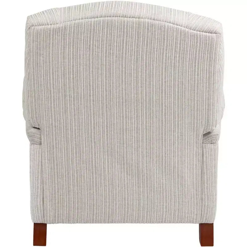 Fauteuil inclinable 3 positions blanc cassé à fines rayures grises