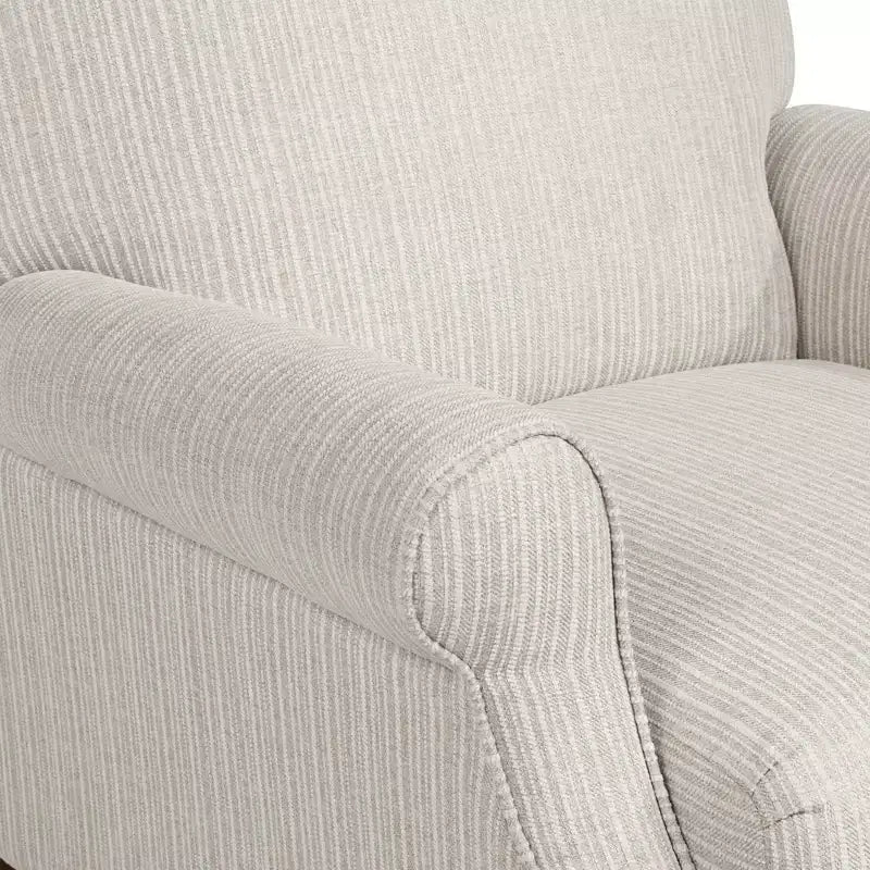 Fauteuil inclinable 3 positions blanc cassé à fines rayures grises