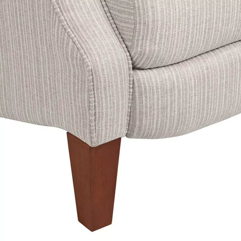 Fauteuil inclinable 3 positions blanc cassé à fines rayures grises