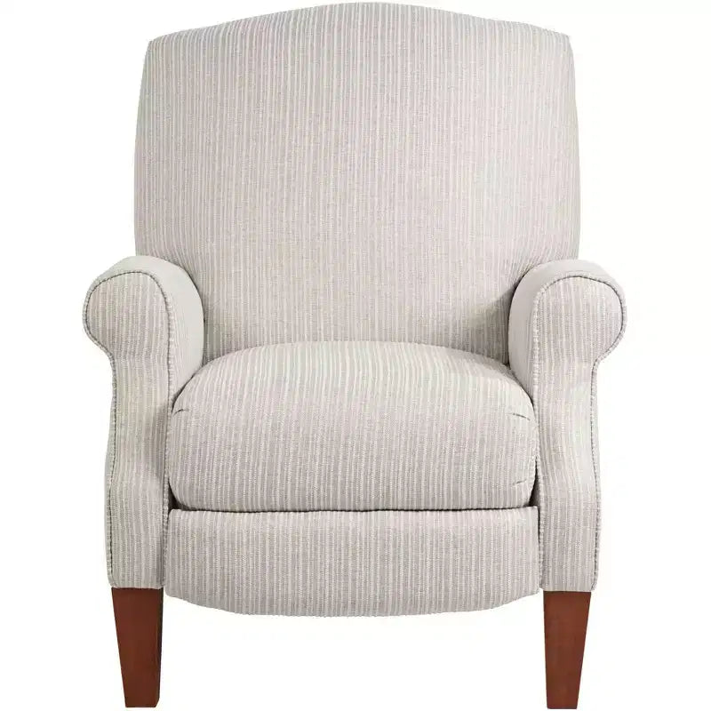 Fauteuil inclinable 3 positions blanc cassé à fines rayures grises