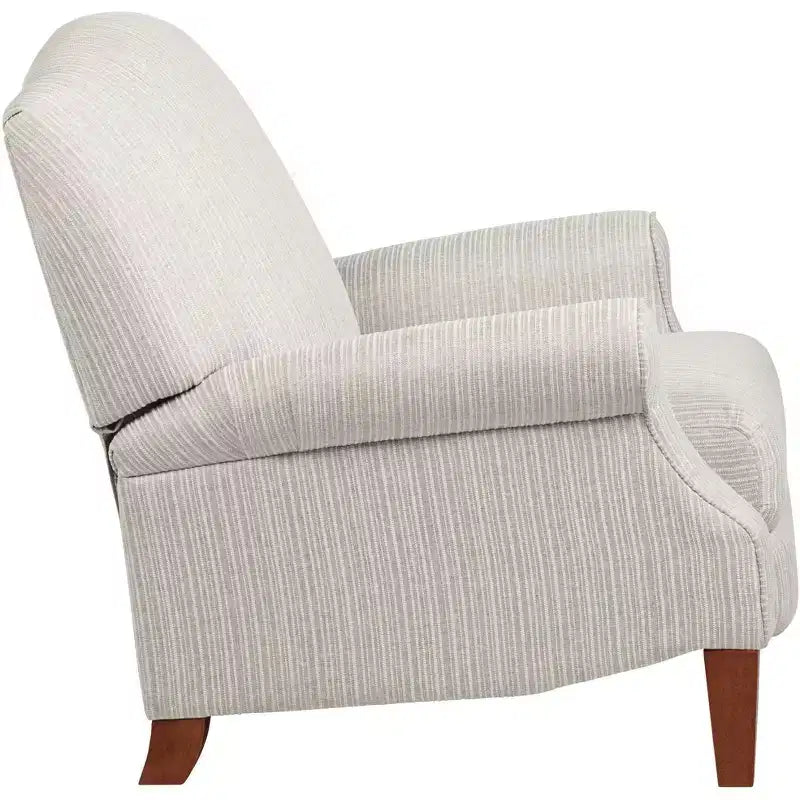 Fauteuil inclinable 3 positions blanc cassé à fines rayures grises