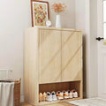 Armoire à chaussures haute de 44,5 po avec portes, meuble de rangement pour chaussures en bois à 5 niveaux avec étagères réglables, étagère à chaussures pour entrée, couloir