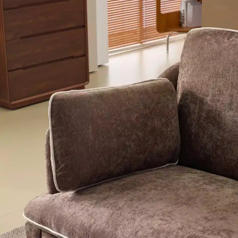 Causeuse transitionnelle Coussins en T passepoilés et mélange de lin