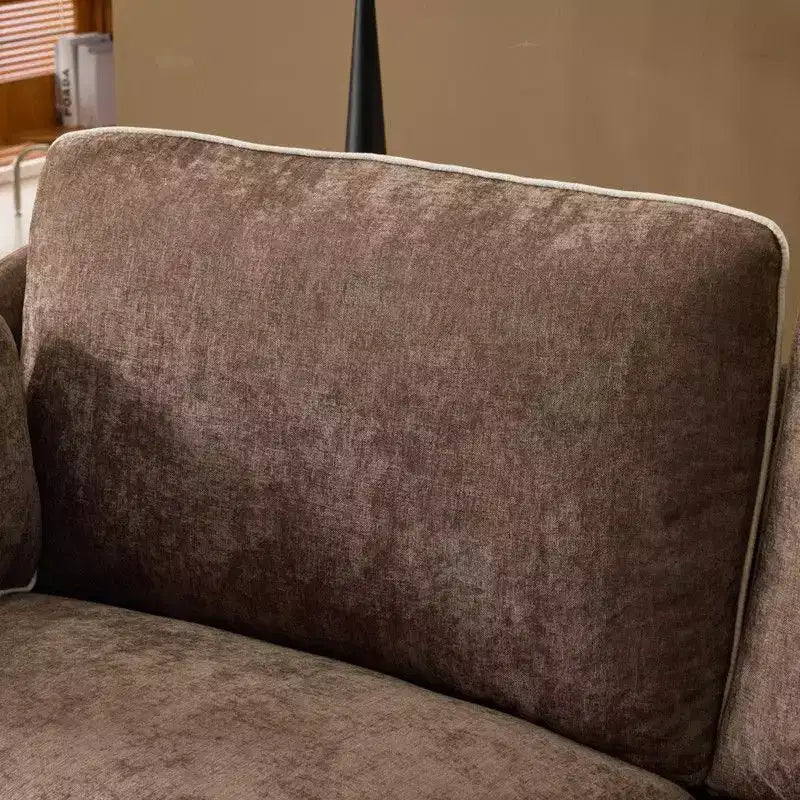 Causeuse transitionnelle Coussins en T passepoilés et mélange de lin
