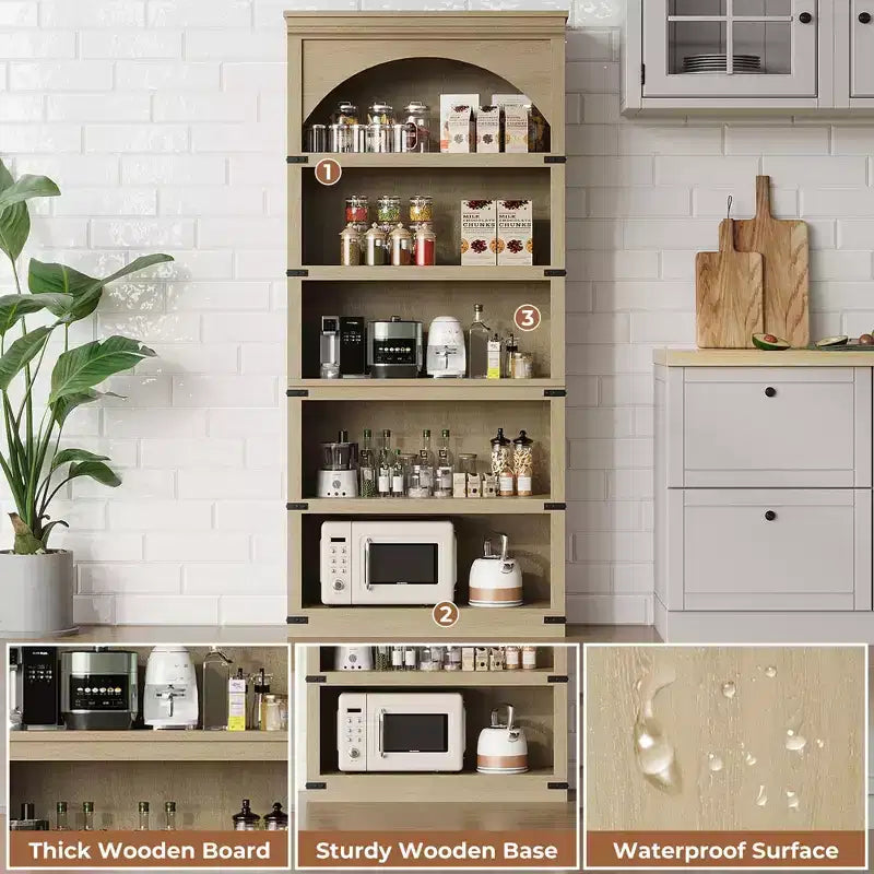 Grande étagère arche de 173 cm, 6 niveaux, bibliothèque et rayonnages, étagères de rangement autoportantes, décoration de maison pour chambre à coucher, salon, bureau