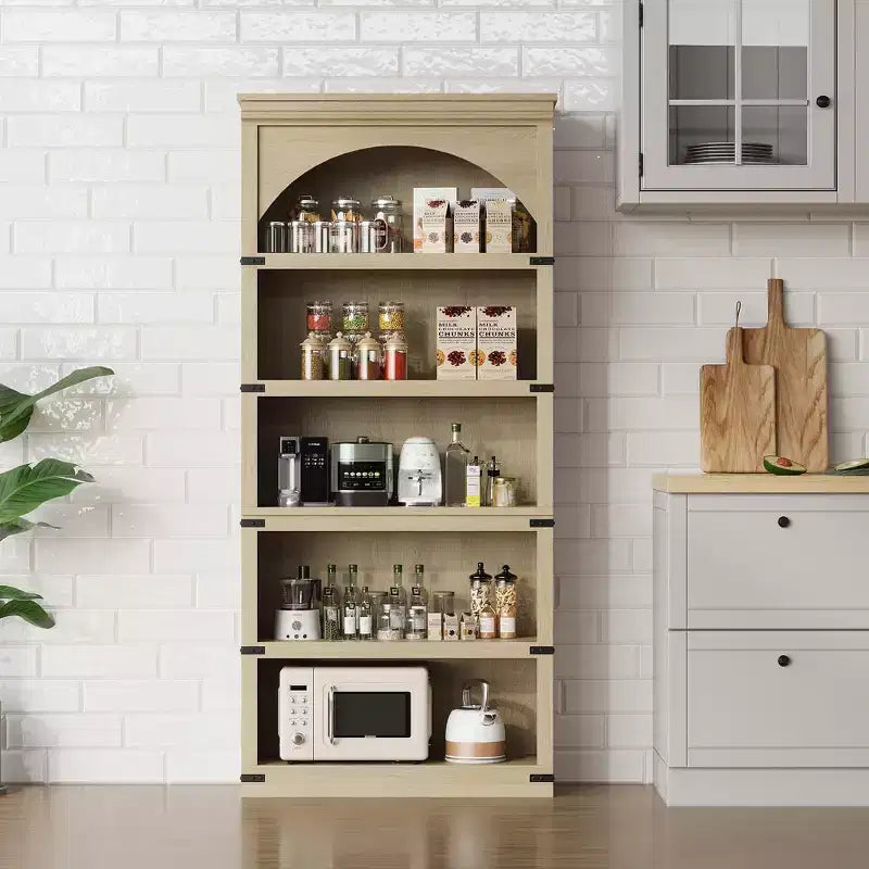 Grande étagère arche de 173 cm, 6 niveaux, bibliothèque et rayonnages, étagères de rangement autoportantes, décoration de maison pour chambre à coucher, salon, bureau