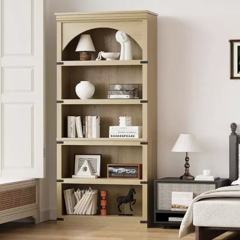 Grande étagère arche de 173 cm, 6 niveaux, bibliothèque et rayonnages, étagères de rangement autoportantes, décoration de maison pour chambre à coucher, salon, bureau