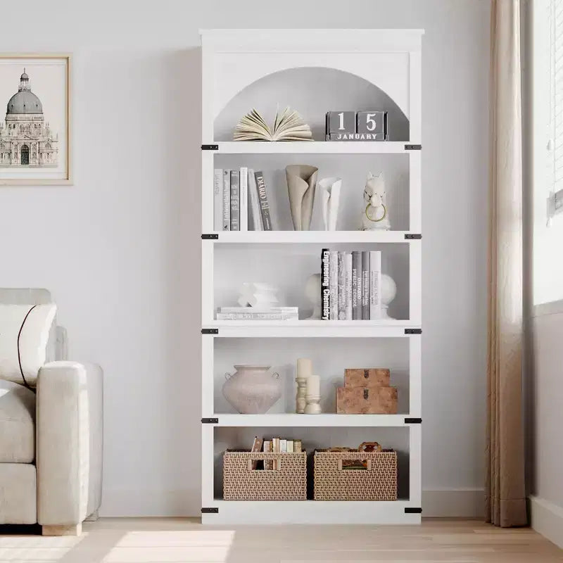 Grande étagère arche de 173 cm, 6 niveaux, bibliothèque et rayonnages, étagères de rangement autoportantes, décoration de maison pour chambre à coucher, salon, bureau