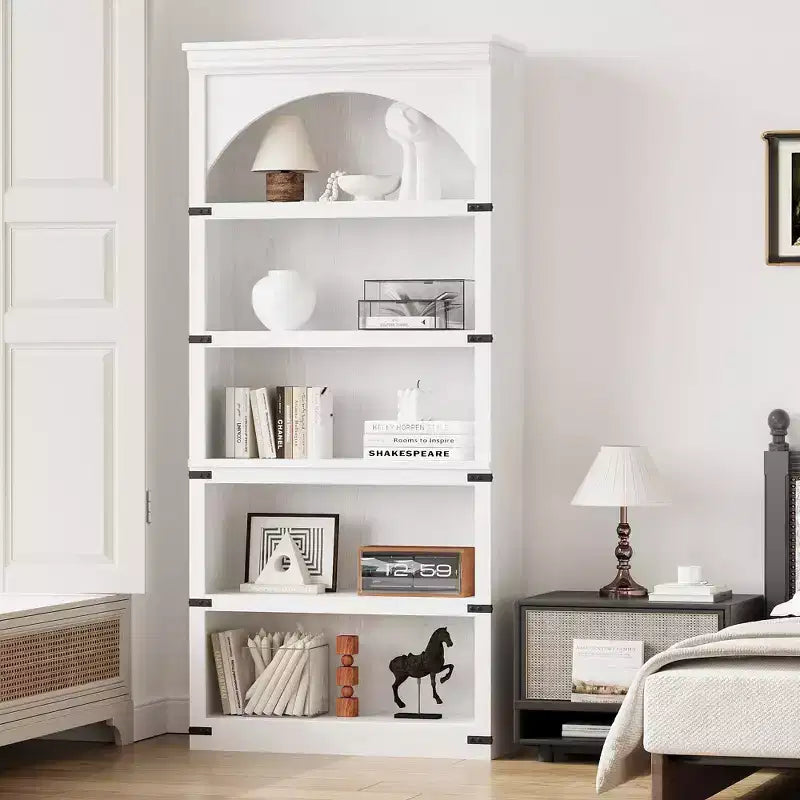 Grande étagère arche de 173 cm, 6 niveaux, bibliothèque et rayonnages, étagères de rangement autoportantes, décoration de maison pour chambre à coucher, salon, bureau