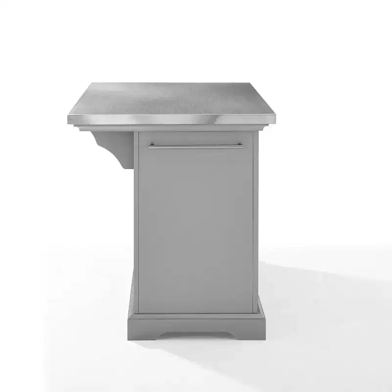 Îlot de cuisine avec plateau en acier inoxydable