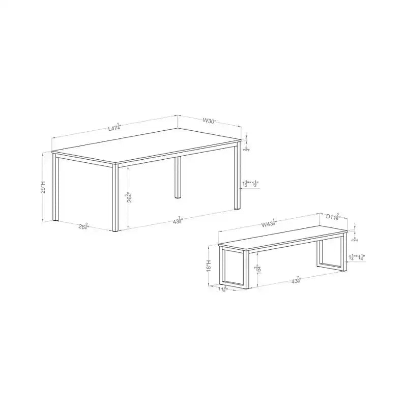 Table à manger avec 2 bancs